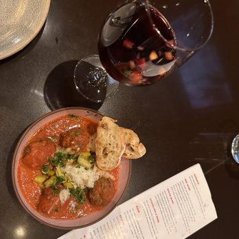 La Marcha Tapas Bar - Albondigas, and red sangria. - Spanish Near Me - Berkeley, California