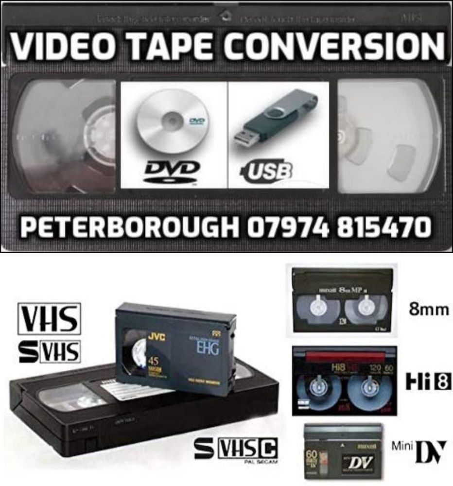 VIDEO TAPES PUT ONTO DVD USB MEMORY STICKS PETERBOROUGH Updated