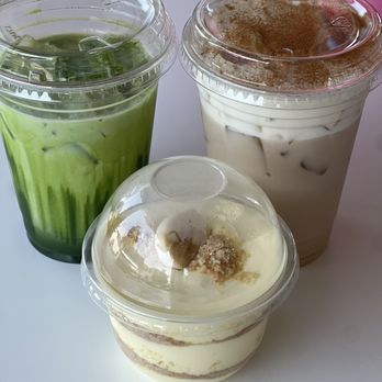 Cafe The Scoop - Iced matcha latte, Iced Chai einspanner, and banana pudding - Cafes Near Me - Long Beach, California