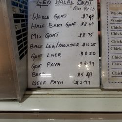 Geo Halal Meat Cash & Carry - Goat prices