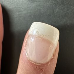 Dazzling Nails - Air bubbles and over polished nail. Cuticles are my fault.