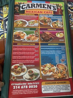 Menu photo 5 Carmen's Mexican Cafe Dallas, TX Menu photo 5 Carmen's Mexican Cafe Dallas, TX