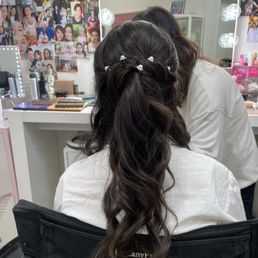 Half-up/half-down hair style for prom Half-up/half-down hair style for prom