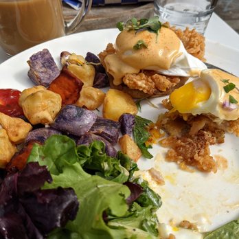 Lapisara Eatery - Fried chicken egg Florentine with potatoes and salad. Phenomenal!!!!!!!!!! - Breakfast & Brunch Near Me - San Francisco, California Lapisara Eatery - Fried chicken egg Florentine with potatoes and salad. Phenomenal!!!!!!!!!! - Breakfast & Brunch Near Me - San Francisco, California