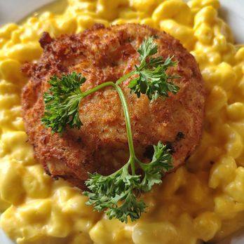 Knight & Day Diner - Gigantic portion of Mac n cheese and crab cake the size of a baseball.  Delish! - Diners Near Me - Lititz, Pennsylvania