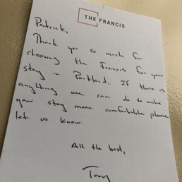 Handwritten welcome notes are a nice touch. Handwritten welcome notes are a nice touch.