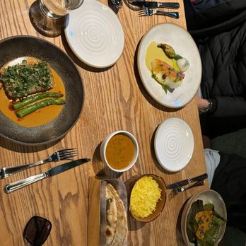 Tiya - Sea bass, and overall table top view - Indian Near Me - San Francisco, California Tiya - Sea bass, and overall table top view - Indian Near Me - San Francisco, California