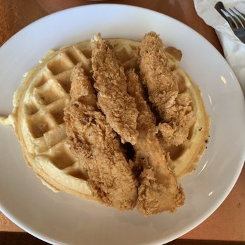Another Broken Egg Cafe - Chicken and waffles. Chili honey was on the side - Breakfast & Brunch Near Me - Clearwater, Florida Another Broken Egg Cafe - Chicken and waffles. Chili honey was on the side - Breakfast & Brunch Near Me - Clearwater, Florida