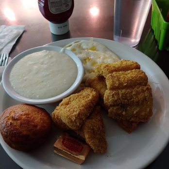 Simply Soulful - Catfish, eggs, and grits special - Desserts Near Me - Seattle, Washington
