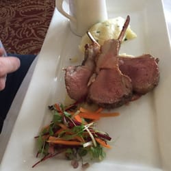 Two Fat Ladies - Roast lamb with chive mash & red currant sauce