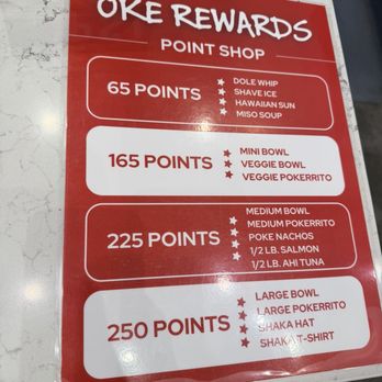Oke Poke - Reward system - Hawaiian Near Me - San Ramon, California