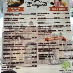 Arbol De La Vida - Breakfast menu
