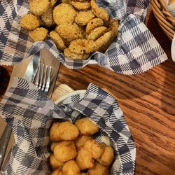Country fried pickles and white cheddar cheese bites