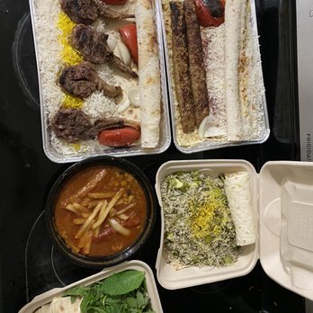 Lavash - Baghali rice, Koobideh, Sashlik, and Gheymeh Bademjan. Also some fresh herbs & extra lavash bread pieces w/ sumac - Persian/Iranian Near Me - San Francisco, California Lavash - Baghali rice, Koobideh, Sashlik, and Gheymeh Bademjan. Also some fresh herbs & extra lavash bread pieces w/ sumac - Persian/Iranian Near Me - San Francisco, California