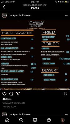 Menu photo 3 Backyard Boil House Houston, TX