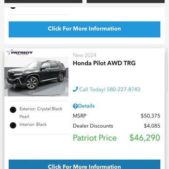 Patriot Honda - Patriot Honda's online listing - Car Dealers Near Me - Ardmore, Oklahoma Patriot Honda - Patriot Honda's online listing - Car Dealers Near Me - Ardmore, Oklahoma