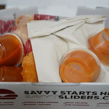 Savvy Sliders - 10 Piece Spicy Chicken Fingers - American Near Me - Warren, Michigan Savvy Sliders - 10 Piece Spicy Chicken Fingers - American Near Me - Warren, Michigan