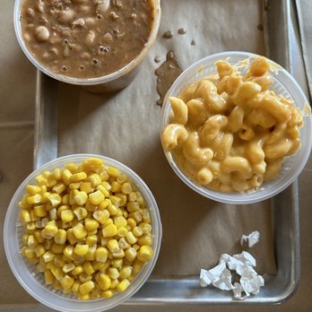 Schulze’s Pit Room - Pinto beans, mac and cheese, and corn - Barbeque Near Me - Seguin, Texas Schulze’s Pit Room - Pinto beans, mac and cheese, and corn - Barbeque Near Me - Seguin, Texas