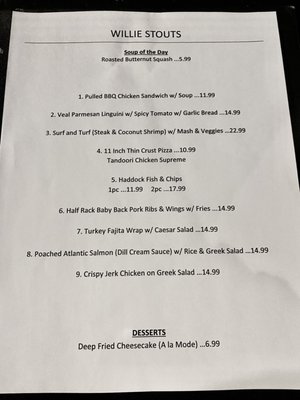 Menu photo 1 Willie Stouts North York, ON Menu photo 1 Willie Stouts North York, ON