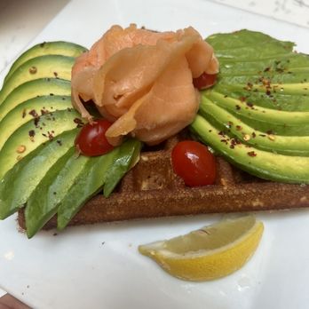 Outro - avocado salmon waffle - Cafes Near Me - New York, New York