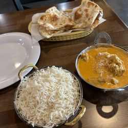Basecamp Indian Kitchen - Chicken korma, rice and naan