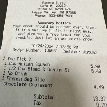 Panera Bread - My order - Sandwiches Near Me - Happy Valley, Oregon