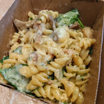 a mano - Scallop Fusilli. Diver scallops, mushrooms, farm greens, cream. $18. To-go. - Italian Near Me - Atlanta, Georgia a mano - Scallop Fusilli. Diver scallops, mushrooms, farm greens, cream. $18. To-go. - Italian Near Me - Atlanta, Georgia