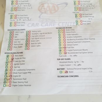AAA Car Care Center - check off list - Auto Repair Near Me - Indian Land, South Carolina AAA Car Care Center - check off list - Auto Repair Near Me - Indian Land, South Carolina