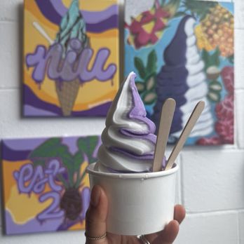 Niu Soft Serve - Ube and coconut swirl soft serve - Desserts Near Me - Honolulu, Hawaii Niu Soft Serve - Ube and coconut swirl soft serve - Desserts Near Me - Honolulu, Hawaii