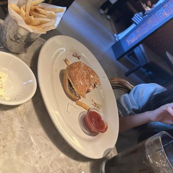 The Cheesecake Factory - Half eaten burger - it was big & good - Desserts Near Me - Katy, Texas The Cheesecake Factory - Half eaten burger - it was big & good - Desserts Near Me - Katy, Texas