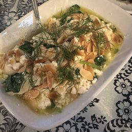 Spanikopita gnocchi .. lemon .. not a feta fan but other people I was with said it was their favorite Spanikopita gnocchi .. lemon .. not a feta fan but other people I was with said it was their favorite