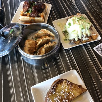 Bar Bao - Fried Chicken and Waffles Brunch, Nutella French toast, breakfast tots, and chicken dumplings. - Asian Fusion Near Me - Arlington, Virginia Bar Bao - Fried Chicken and Waffles Brunch, Nutella French toast, breakfast tots, and chicken dumplings. - Asian Fusion Near Me - Arlington, Virginia