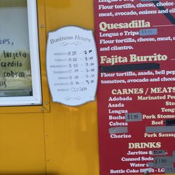 Taqueria El Chino - Menu