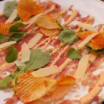 Foreign Cinema - Beef carpaccio, ancho-horseradish, potato gaufrettes, piave ($14) - Breakfast & Brunch Near Me - San Francisco, California Foreign Cinema - Beef carpaccio, ancho-horseradish, potato gaufrettes, piave ($14) - Breakfast & Brunch Near Me - San Francisco, California