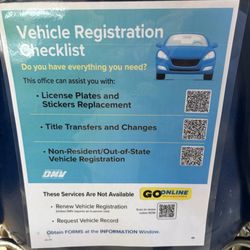 Department of Motor Vehicles - Online digital check-ins for walkins or appointment.