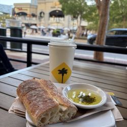 California Pizza Kitchen - Fresh baked bread with dipping olive oil