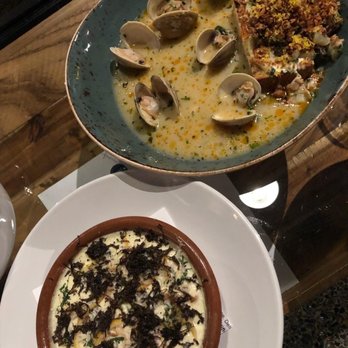 93' Til - Cauliflower Custard with Black Truffles and Mussel Toast - New American Near Me - Houston, Texas