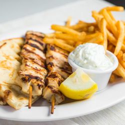 Greek Xpress - Chicken Souvlaki Sticks with Regular Pita and Tzatziki