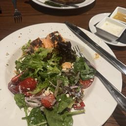 Strawberry salad with blackened salmon. Strawberry salad with blackened salmon.