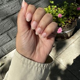 Slightly pink sheer gel mani Slightly pink sheer gel mani