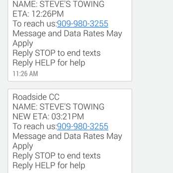 Steve's Towing - Look at the eta times smfh - Towing Near Me - Rancho Cucamonga, California Steve's Towing - Look at the eta times smfh - Towing Near Me - Rancho Cucamonga, California