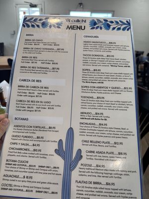 Menu photo 4 El Culichi El Cajon, CA