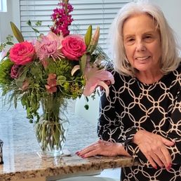 Step mom with her bouquet