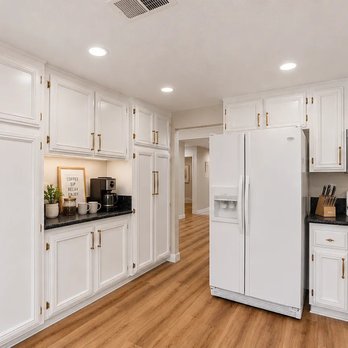 GNS Painting - AFTER photo of kitchen cabinets, with handles and hinges installed. Amazing! - Painters Near Me - Oceanside, California GNS Painting - AFTER photo of kitchen cabinets, with handles and hinges installed. Amazing! - Painters Near Me - Oceanside, California