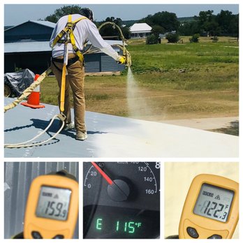 Stellrr Insulation - Photo of roof temp before spraying 159, after spraying 120. And outside temp was 115. - Insulation Installation Near Me - Austin, Texas Stellrr Insulation - Photo of roof temp before spraying 159, after spraying 120. And outside temp was 115. - Insulation Installation Near Me - Austin, Texas