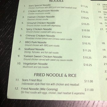 Noodle Stars - Menu - Indonesian Near Me - Monrovia, California