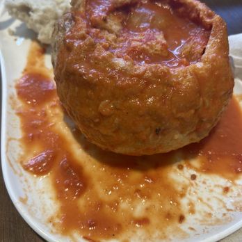 Panera Bread - They forgot to order our tomato soup in a bread bowl. had to dump it in the bread bowl & it made a mess. - Sandwiches Near Me - Cincinnati, Ohio