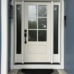 Exterior door with side lights
