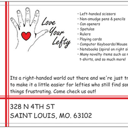 Love Your Lefty - Advertisement cards.