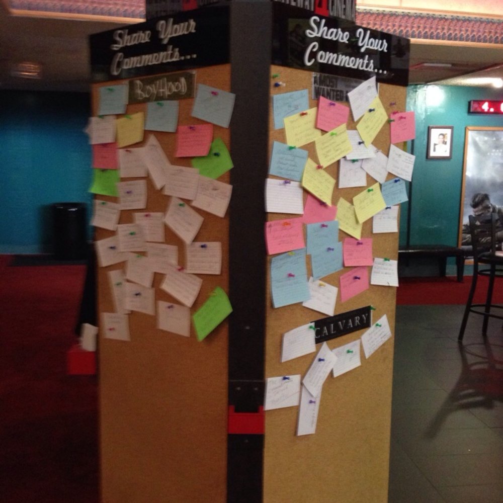 Gateway Cinema - Unique Kiosk in Lobby where patrons post comment cards - Cinema Near Me - Fort Lauderdale, Florida Gateway Cinema - Unique Kiosk in Lobby where patrons post comment cards - Cinema Near Me - Fort Lauderdale, Florida